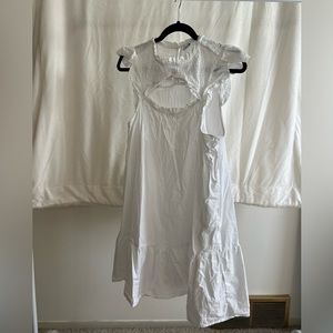 white ruffled old navy dress